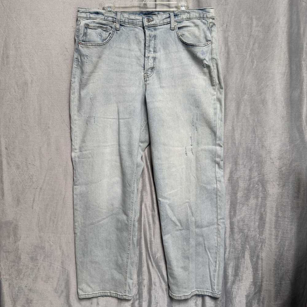 Wild Fable Jeans Womens 17 Light Wash Super High-Rise Straight Button Fly Denim